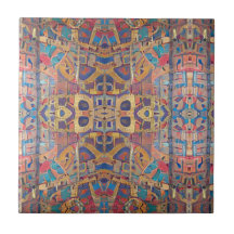 Torrkosaik, röd guld, geometrisk konst c