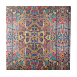 Torrkosaik, röd guld, geometrisk konst c kakelplatta