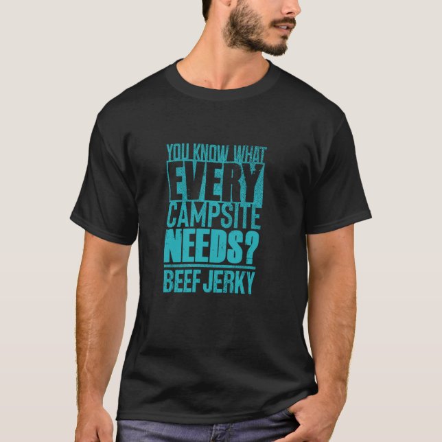 Torrkött och campingälskare u2013 Rolig campingtil T Shirt (Framsida)