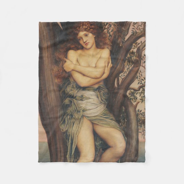 Torrnadan (Trädnymf) (av Evelyn De Morgan) Fleecefilt (Framsidan)