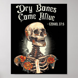 Torrra Ben Kommer Till Livet Skelett Blommig Krist Poster