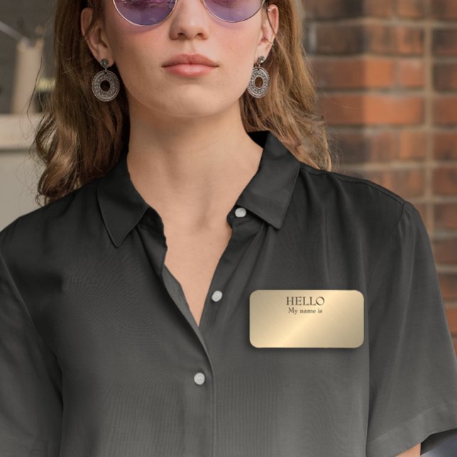 Torrt skrivbart återanvändbart Hello Borstat Koppa Namnbricka (Skapare uppladdad)