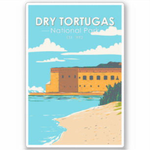 Torry Tortugas nationalpark Florida Fort Vintage Klistermärken