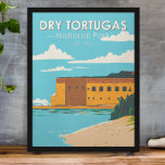 Torry Tortugas nationalpark Florida Fort Vintage Poster<br><div class="desc">Konstruktion av torr torvvektorvektor. Parken består av sju öar,  plus skyddade korallrev. Garden Nyckel är hem för stränderna och 1800-talets Fort Jefferson.</div>