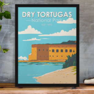 Torry Tortugas nationalpark Florida Fort Vintage Poster