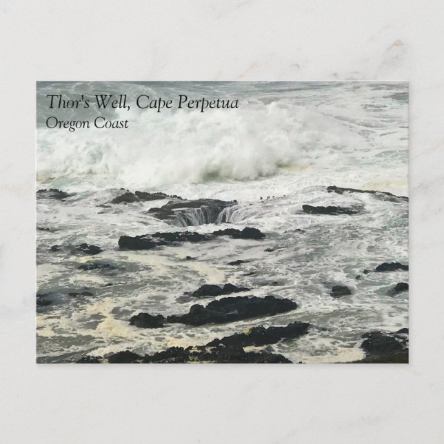 Tor's well, Cape Perpetua, Oregon Kusten vykort (Framsida)