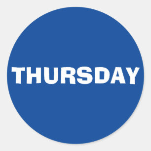 Torsdag Ad Lib Royal Blue Sticker från Janz Runt Klistermärke