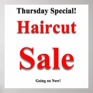 Torsdag Haircut Sale Poster Matte