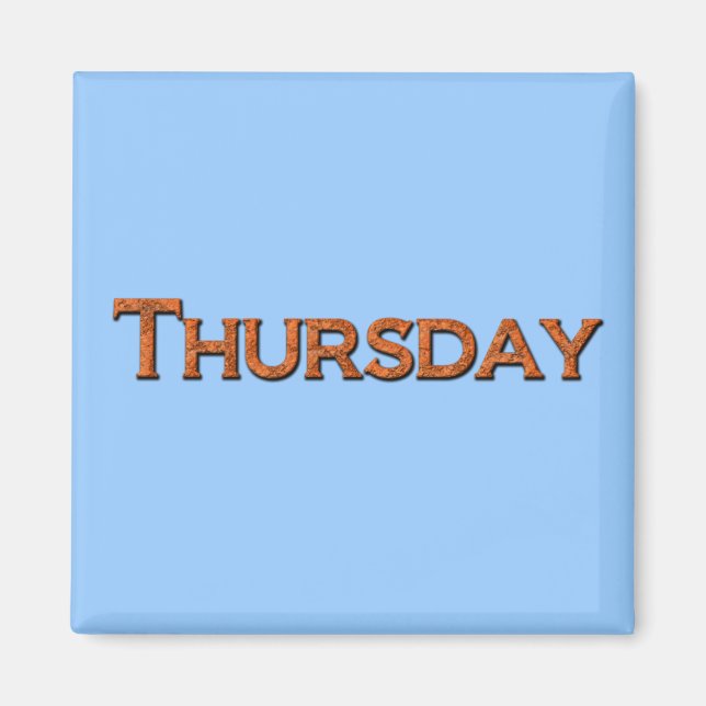 Torsdag - Lärande eller minneshjälpmagnet Magnet (Framsidan)