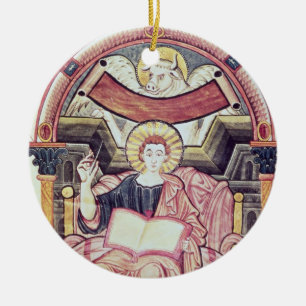 Torsk 22. f.85v St Luke evangelisten, från Treves Julgransprydnad Keramik