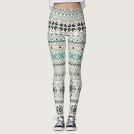 Torsk brons aztec snöflingor renar jul leggings