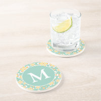 Torsk och Gult Vår Flower Mönster Monogram
