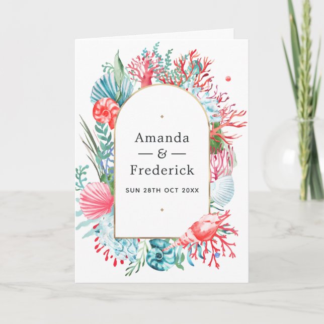 Torsk- och korallsjölivet Bröllop Program (Framsida)