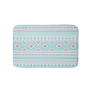 Torsk och Rosa Aztec Tribal Mönster Badrumsmatta