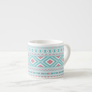 Torsk och Rosa Aztec Tribal Mönster Espressomugg