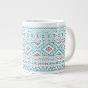 Torsk och Rosa Aztec Tribal Mönster Jumbo Mugg
