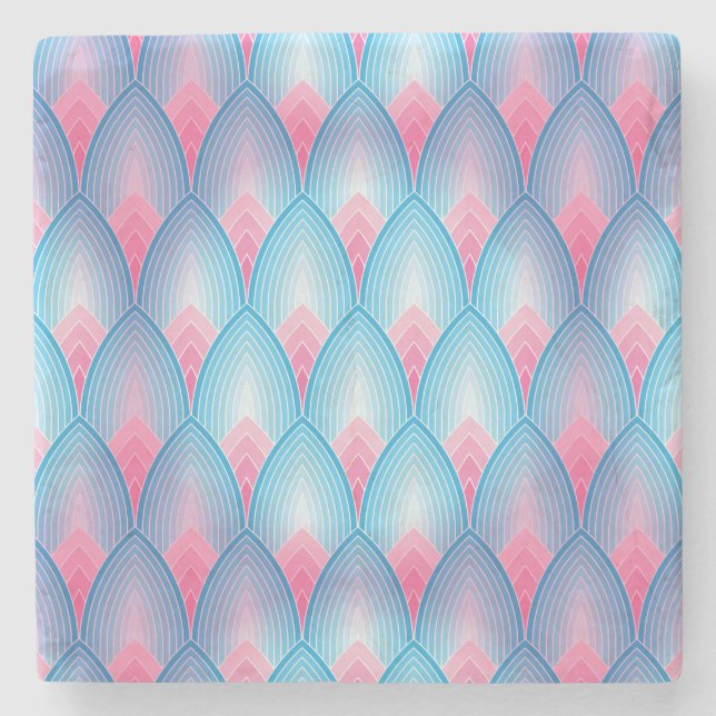 Torsk och Rosa Petal Mönster Stenunderlägg (Framsidan)