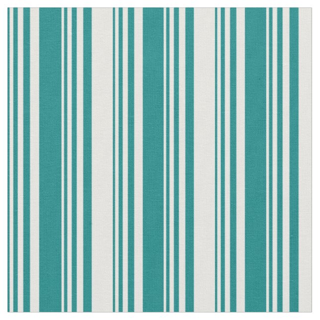 Torsk och vit stripe/uttorkad Mönster Tyg (Närbild)