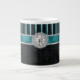 Torsk, Silver och svart diamant Monogram Jumbo Mugg