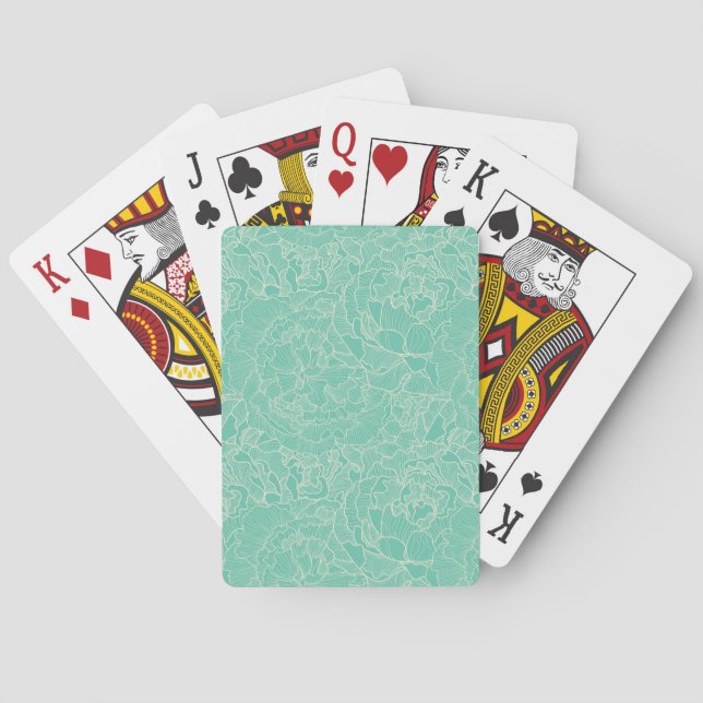 Torskhet Peony Mönster Casinokort (Baksidan)