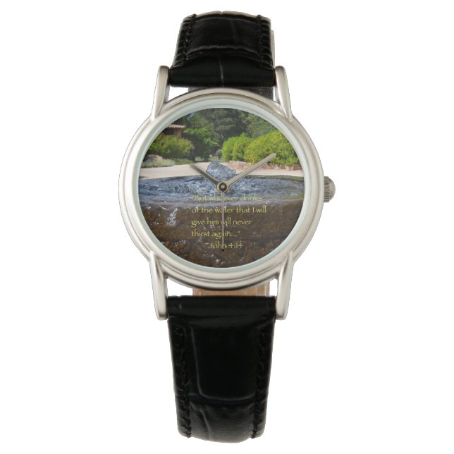 "törst aldrig mer" armbandsur (Framsida)