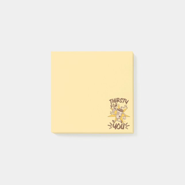 Törstig Efter Dig Roligt Romantiskt Retro Skämt Post-it Block (Framsida)