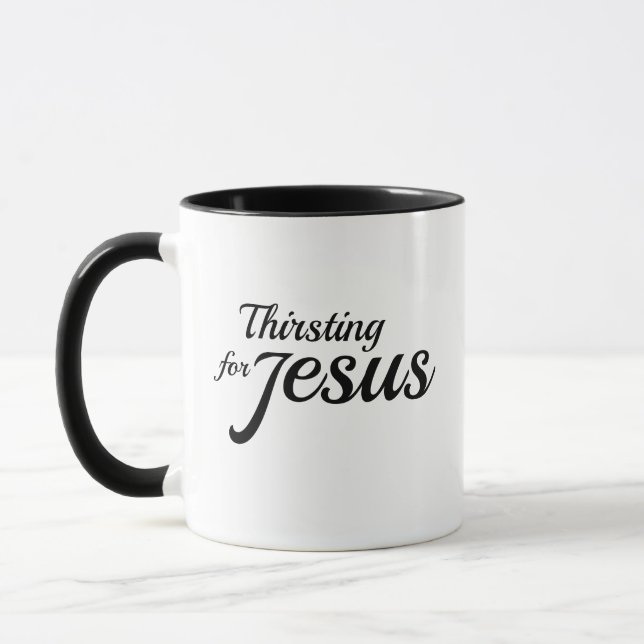 Törstig efter Jesus religiös tro baserad mugg (Vänster)