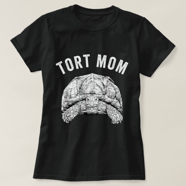 Tort Mamma Sulcata Tortoise Mamma African Spurred  T Shirt (Design framsida)