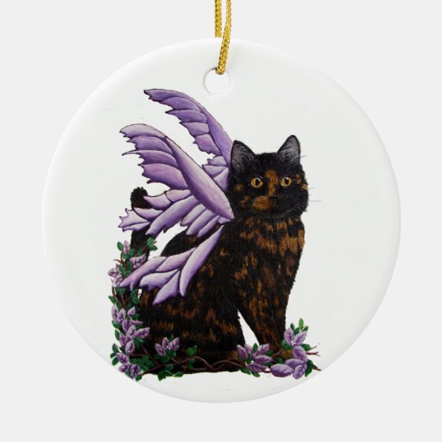 Tortie Cat Tortoiseshell Fairy Ornament (Framsidan)