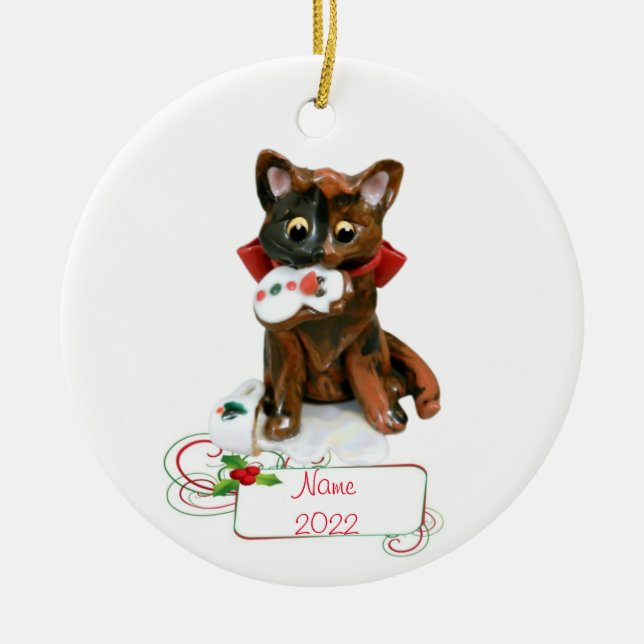 Tortie Cat Tortoiseshell Ornament (Framsidan)