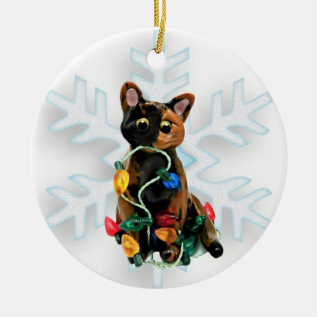 Tortie Cat Tortoiseshell Ornament (Framsidan)