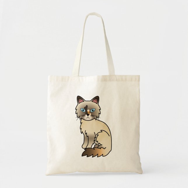 Tortie Point Birman / Ragdoll Katt Tygkasse (Framsidan)