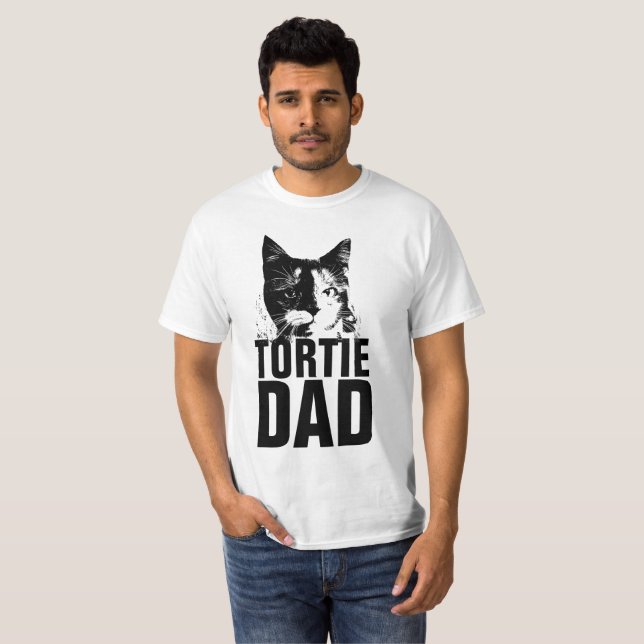 TORTIE Tortoiseshell CAT PAPPA T-shirts (Hel framsida)