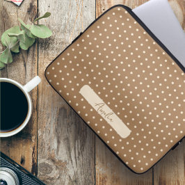 Tortilla Brown och beige polka dots Laptop Fodral