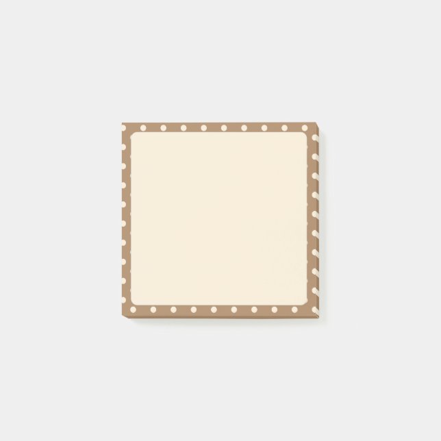 Tortilla Brown och beige polka dots Post-it Block (Framsida)