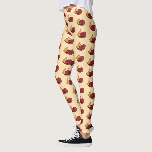 Tortilla Chip och Dip Tomato Salsa Mexiko Food Leggings (Vänster)