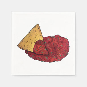 Tortilla Chip och Dip Tomato Salsa Mexiko Food Pappersservett