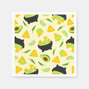 Tortilla Chip och Guacamole Mönster Pappersservett