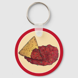 Tortilla Chip och Tomato Salsa Snack Food Foodie Nyckelring