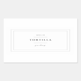 Tortilla Food Label Stickers Rektangulärt Klistermärke