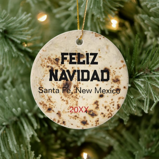 Tortilla Personalized Zia Christmas Gift Julgransprydnad Keramik (Träd)