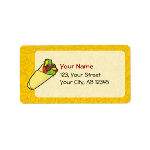 Tortilla Sandwich Wrap Adressetikett