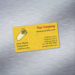 Tortilla Sandwich Wrap Affärskort Magnet