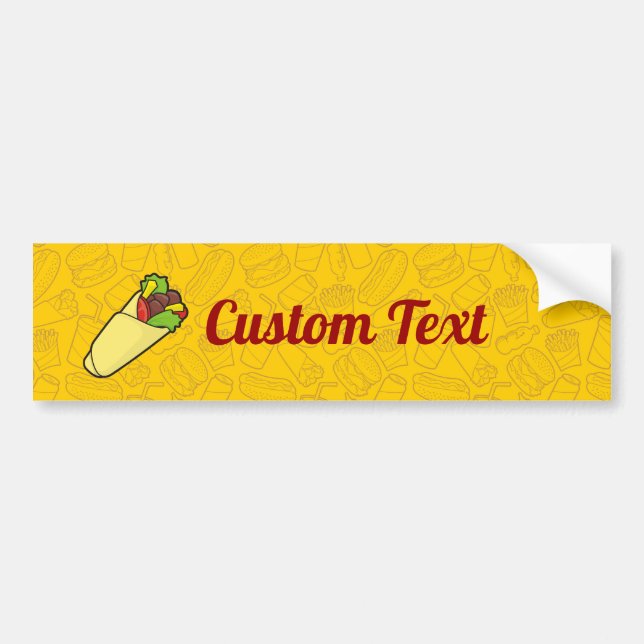 Tortilla Sandwich Wrap Bumper Sticker Bildekal (Framsidan)