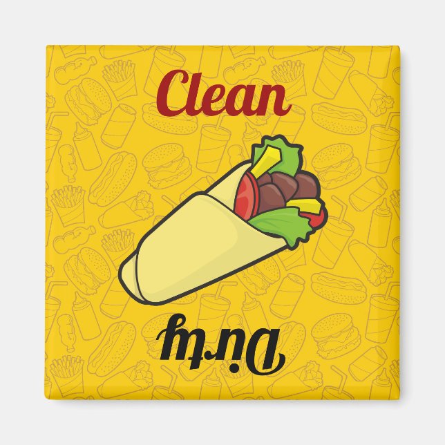 Tortilla Sandwich Wrap Dishwasher Magnet (Framsidan)