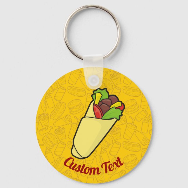 Tortilla Sandwich Wrap Keychain Nyckelring (Framsida)