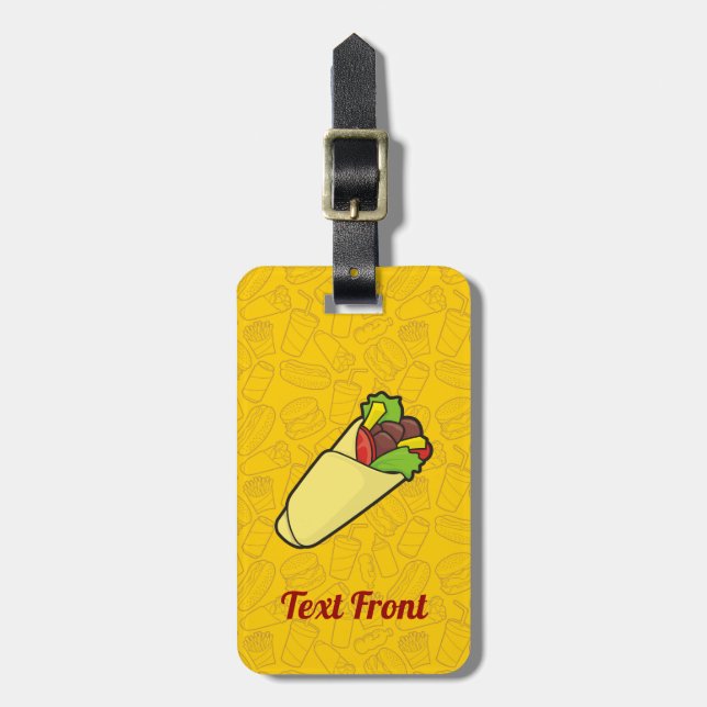 Tortilla Sandwich Wrap Luggage Tag Bagagebricka (Vertikal Framsida)