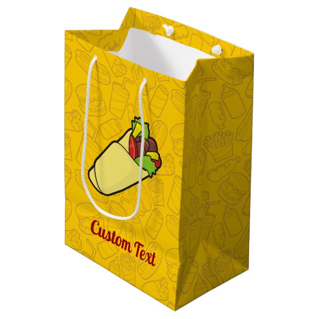 Tortilla Sandwich Wrap Medium Gift Bag (Framsidan Vinklad)