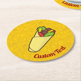 Tortilla Sandwich Wrap Round Papper Underlägg Rund