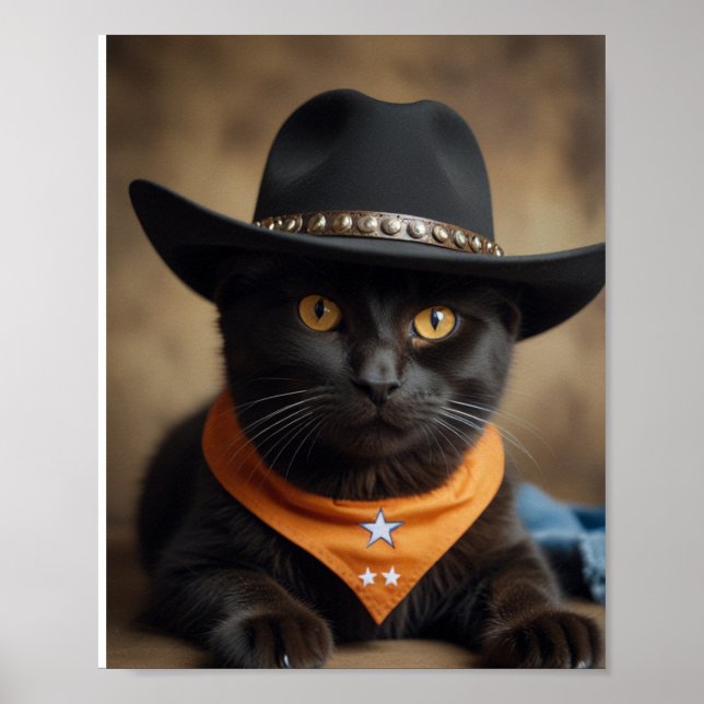 Tortishell Cat Cowboy Poster (Framsidan)
